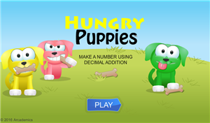 Decimal Addition Hungry Puppies 